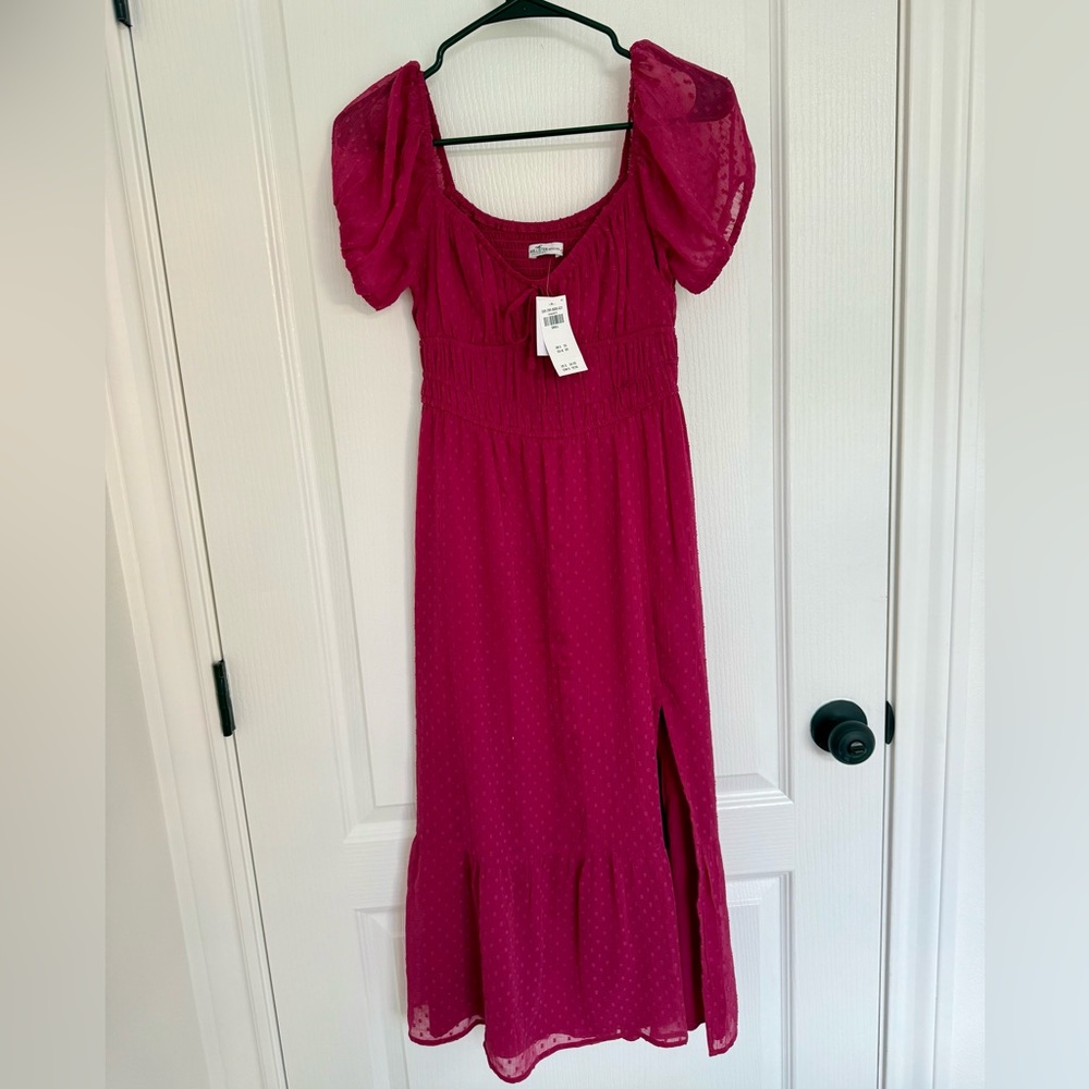 Hollister Deep Pink Textured Dress with Tags